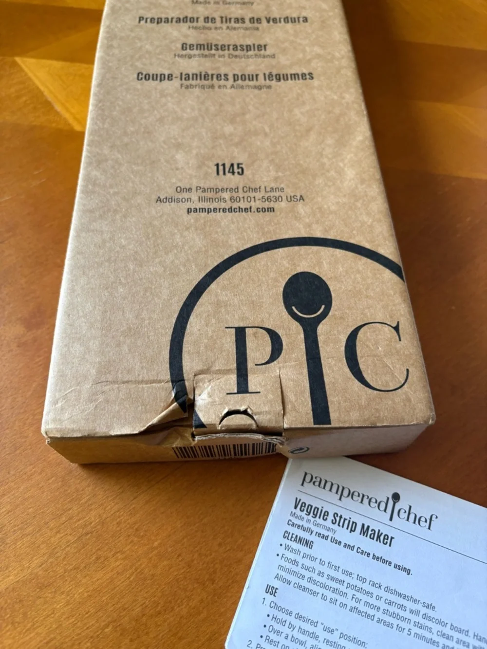 Pampered Chef Veggie Strip Maker #1145 w Instructions and Original Box
